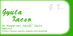gyula kacso business card